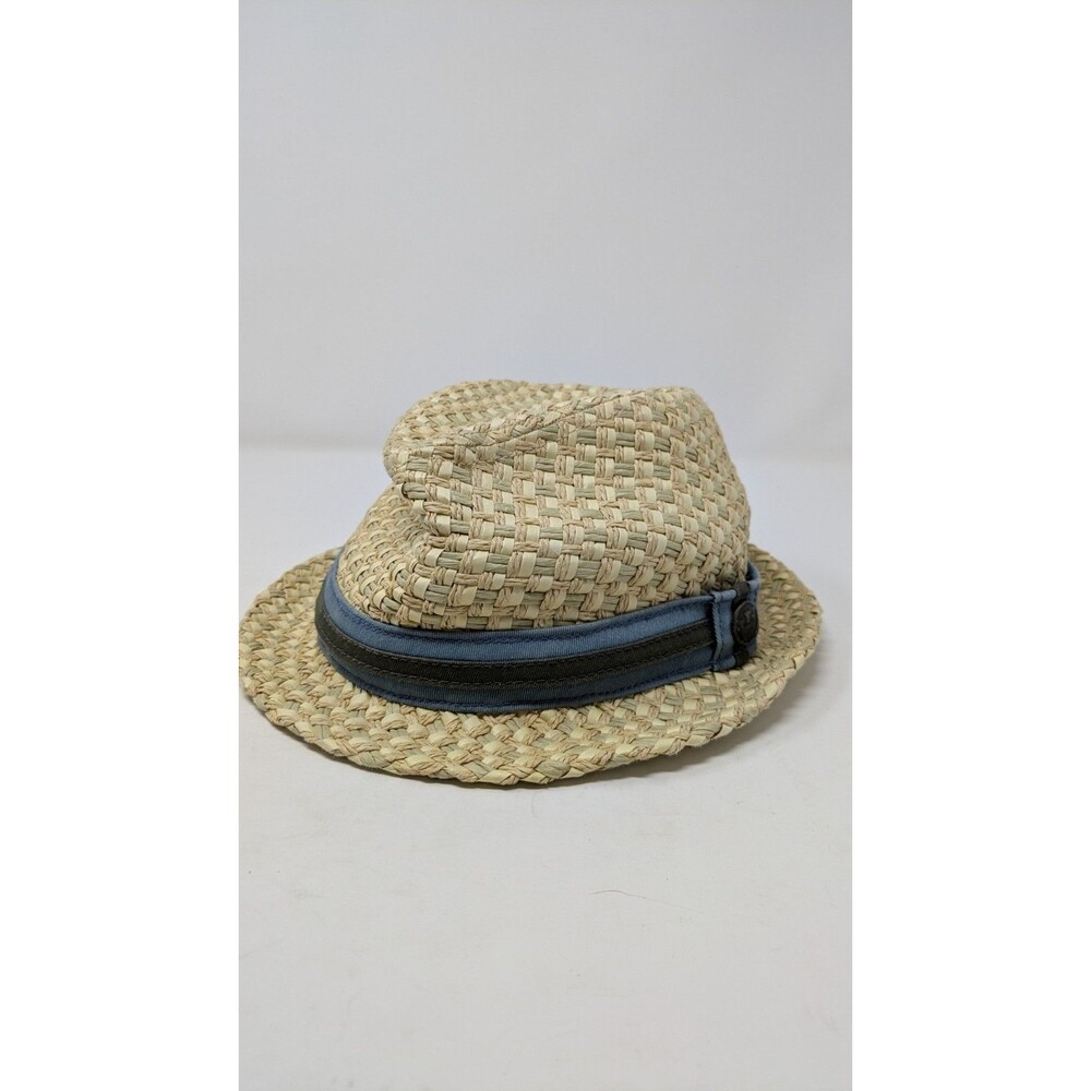 Goorin Bros Paper Straw Fedora Hat Logo Banded Derby Style Hat Size Large